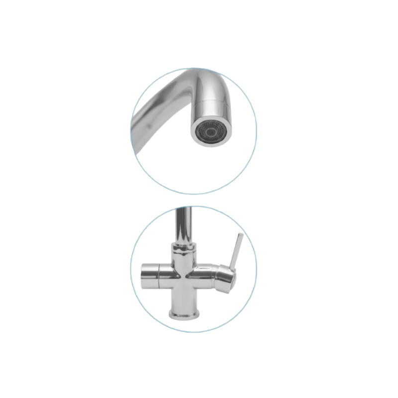 Robinet 3 voies Cuisine GLIANO BR302-C Chrome | Eau Purifiée