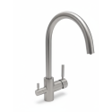 Robinet 3 voies Cuisine GLIANO Nickel Brossé | Eau Filtrée & Design