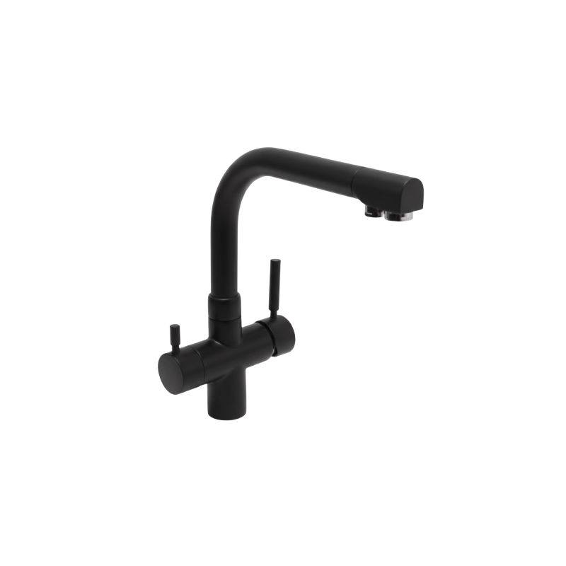 Robinet 3 voies Cuisine GLIANO BR302-BM Noir Mat | Eau Filtrée