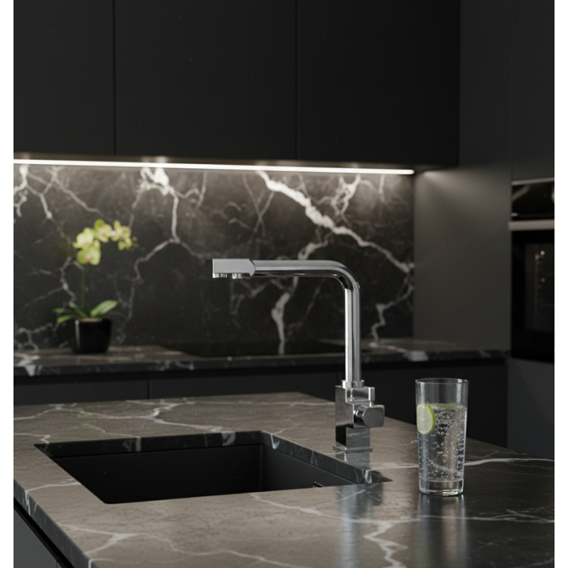 Robinet 3 voies Cuisine GLIANO BR305-C Chrome | Eau Filtrée & Design