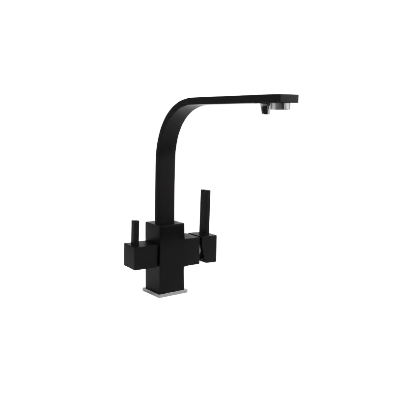 Robinet 3 voies Cuisine GLIANO BR3051-BM Noir Mat | Eau Filtrée