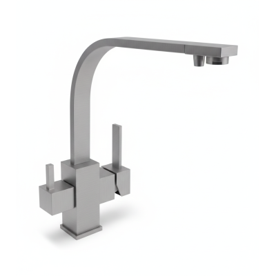 Robinet 3 voies Cuisine GLIANO BR3051-BN Nickel Brossé | Eau Filtrée