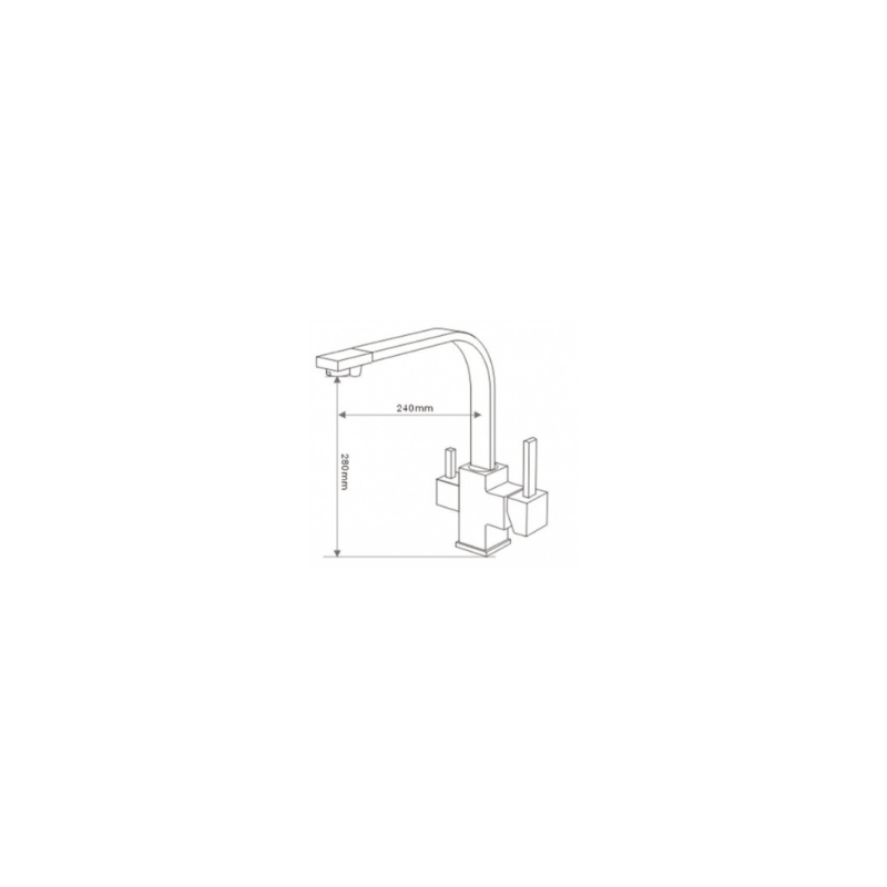 Robinet 3 voies Cuisine GLIANO BR3051-BN Nickel Brossé | Eau Filtrée