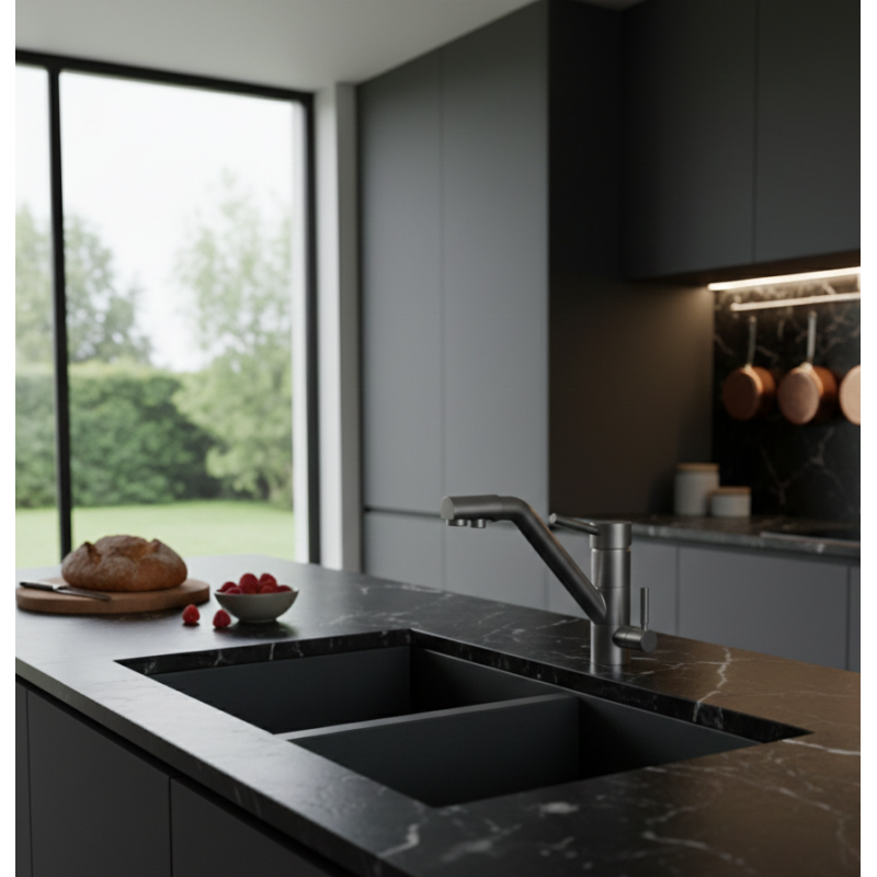 Robinet 3 voies Cuisine GLIANO BR307-BN Nickel Brossé | Eau Filtrée