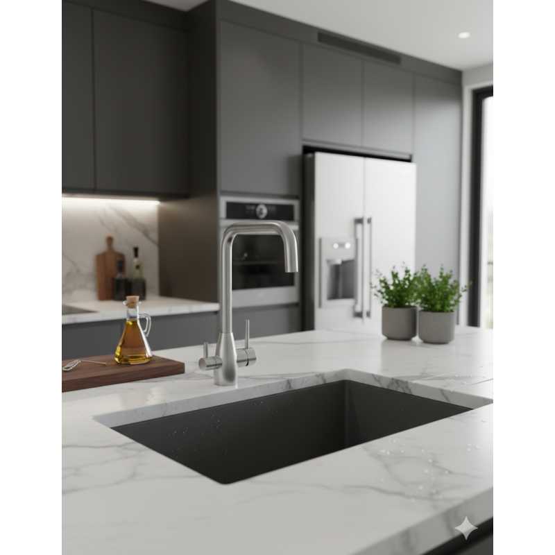 Robinet 3 voies GLIANO SS305 Inox 304 | Inox Brossé & Eau Purifiée