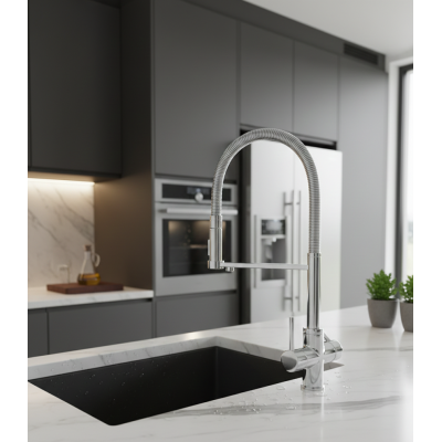 Robinet 3 Voies Flexible Chrome GLIANO-SP303 | Pour Osmoseur