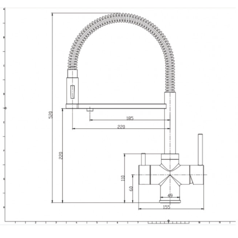 Robinet 3 Voies Flexible Chrome GLIANO-SP303 | Pour Osmoseur