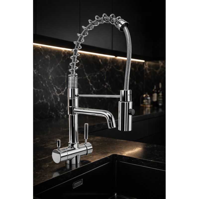 Robinet 3 voies Flexible GLIANO SP310 Chrome | Style Pro & Eau Filtrée