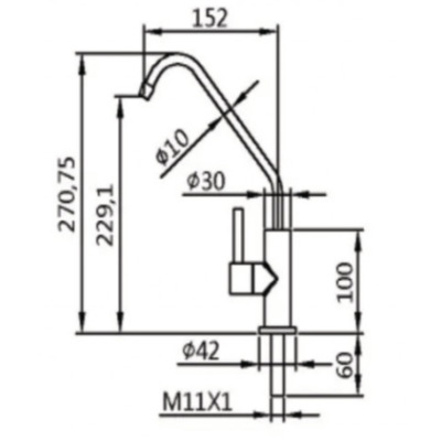 Robinet 1 voie GLIANO SS109 Inox 304 | Filtration & Sans Plomb