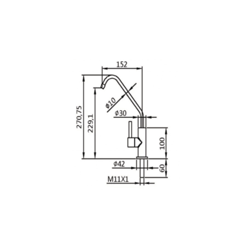 Robinet 1 voie GLIANO SS109 Inox 304 | Filtration & Sans Plomb