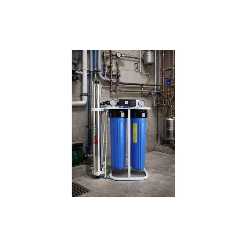 Système UV Big Blue 20'' KDF 12 GPM | Filtration Métaux & Débit Pro