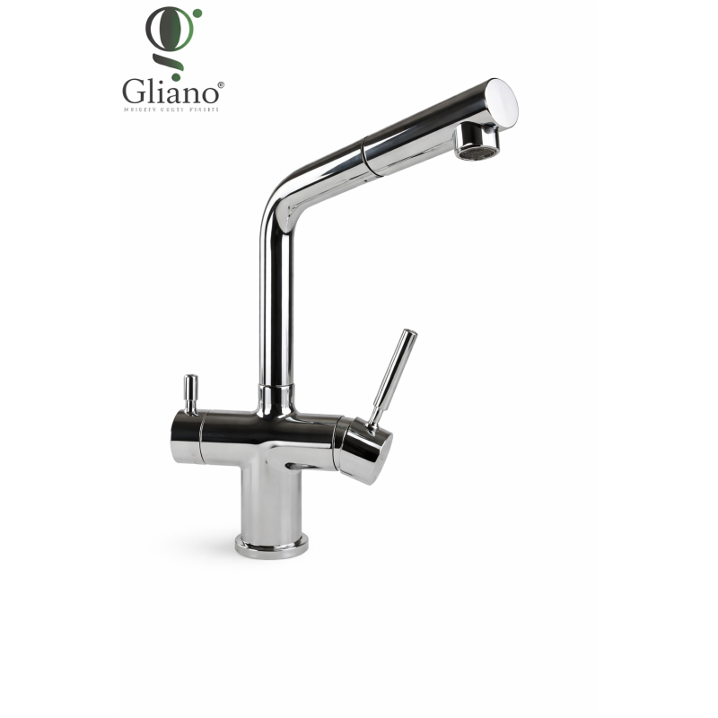 Robinet 3 voies Extractible GLIANO BR316-2 Chrome | Eau Filtrée