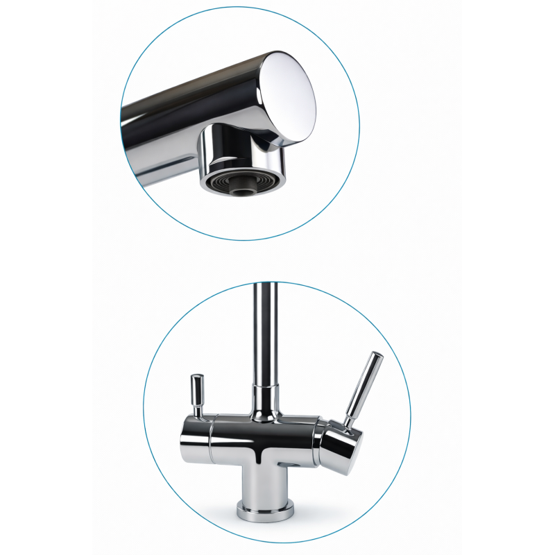 Robinet 3 voies Extractible GLIANO BR316-2 Chrome | Eau Filtrée